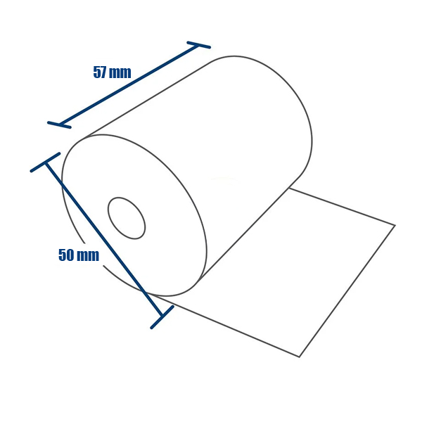 Rollos térmicos 57x50 Panamá para impresoras portátiles